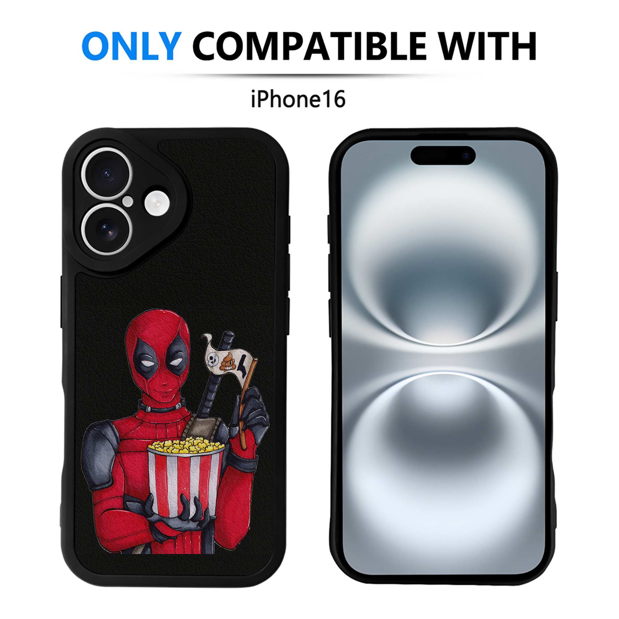 （画像用） Deadpool デッドプール 【iPhone 16シリーズ対応】シリコンスマホケース（レザー調） 材質：シリコン